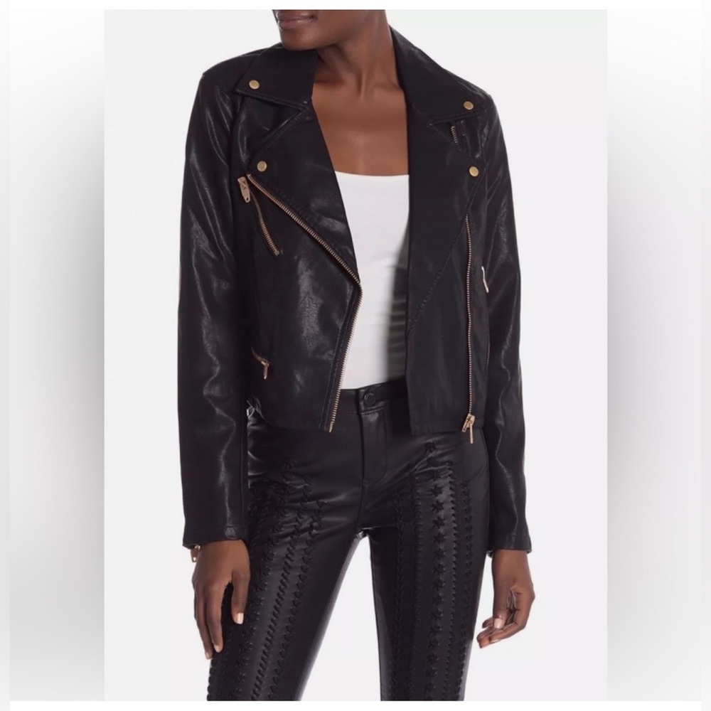 Blank NYC Black Faux Leather Moto Jacket